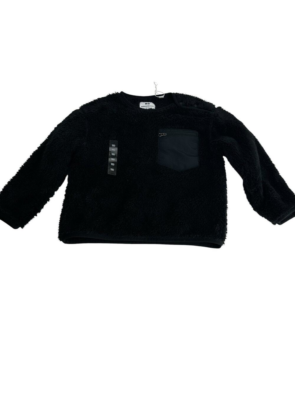 Engineered Garments Uniqlo Sherpa Fleece Pullover Jacket Pocket Black Kids 5T